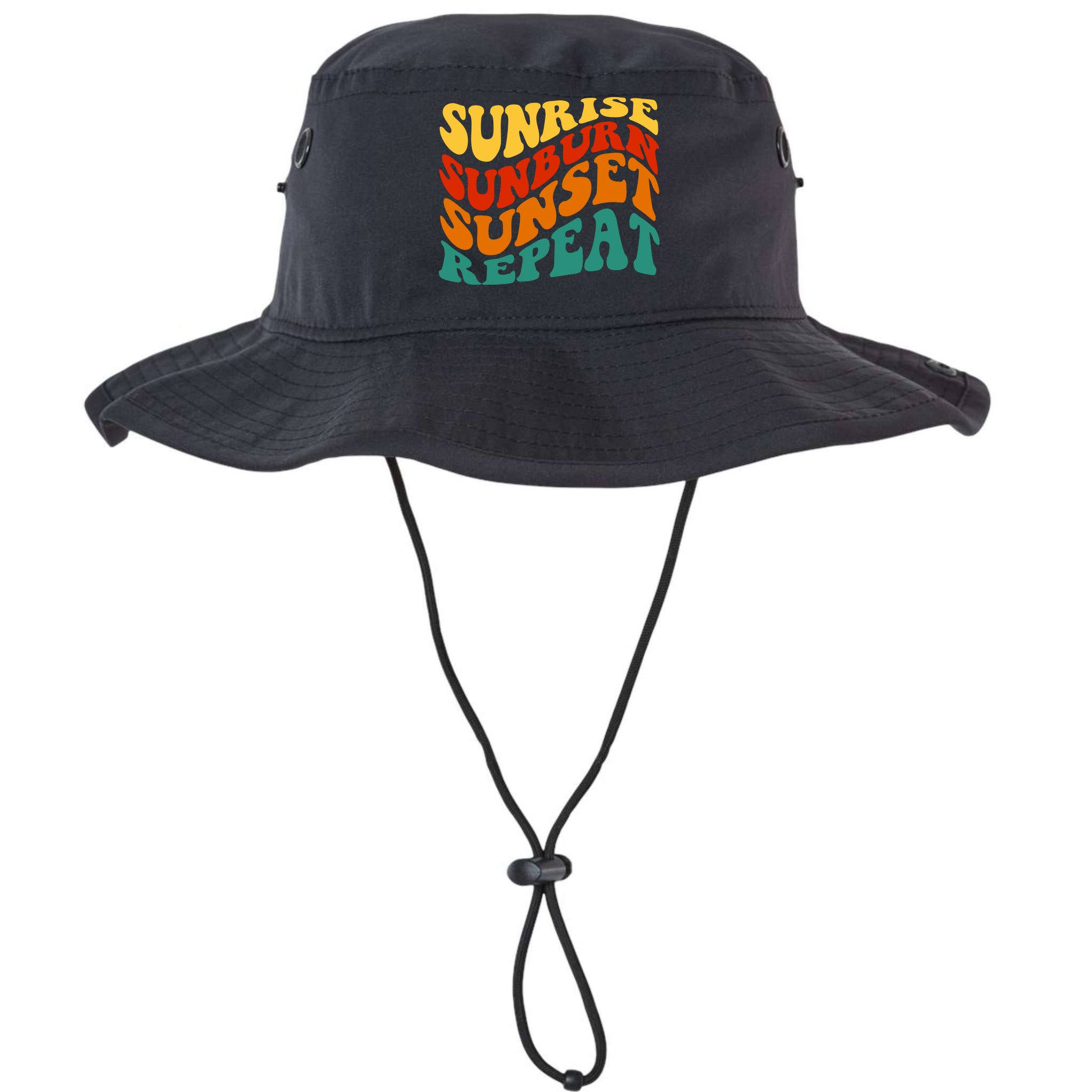 Sunrise Sunburn Sunset Repeat Retro Summer Bucket Hat