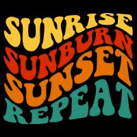 Sunrise Sunburn Sunset Repeat Retro Summer Bucket Hat