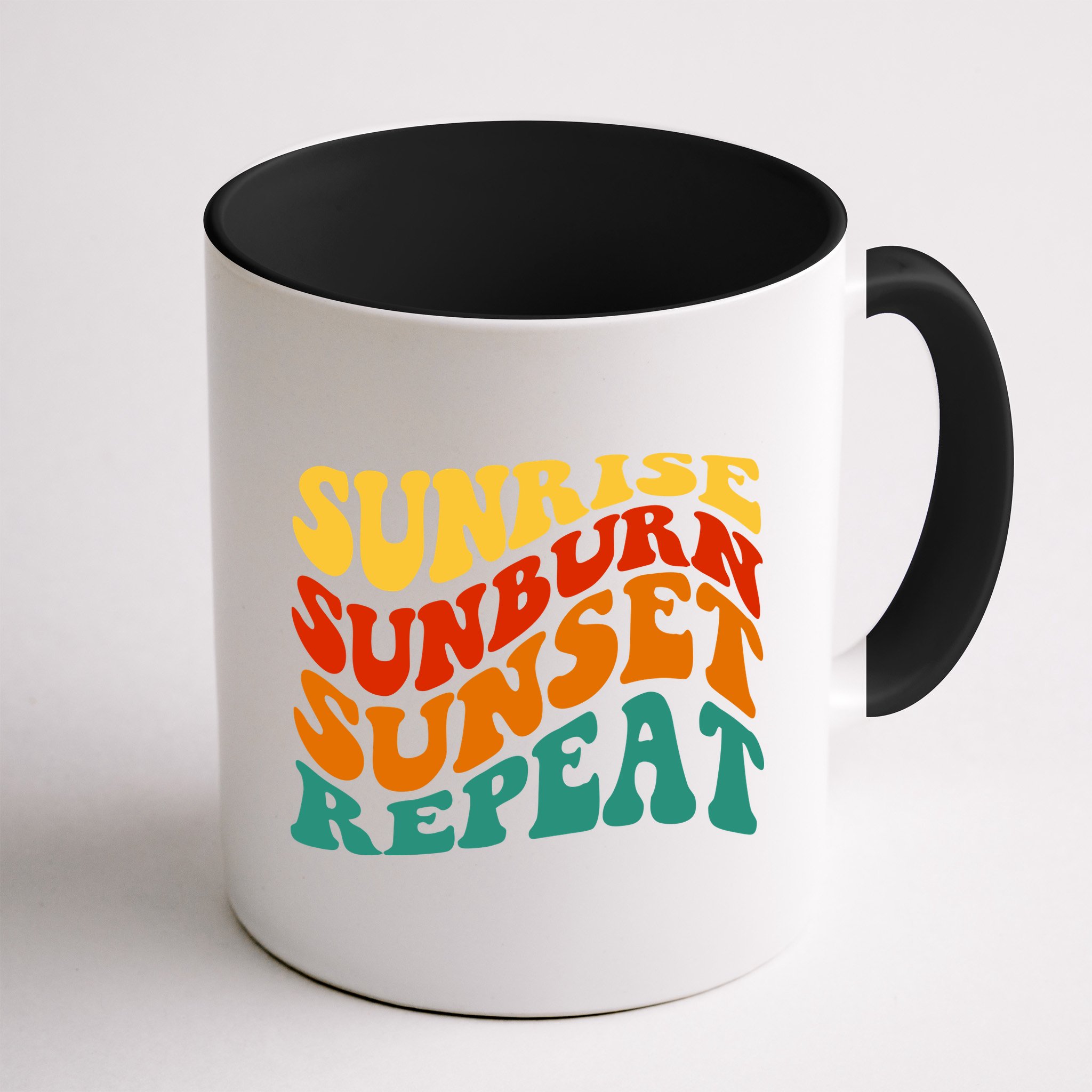 Sunrise Sunburn Sunset Repeat Retro Summer Mug