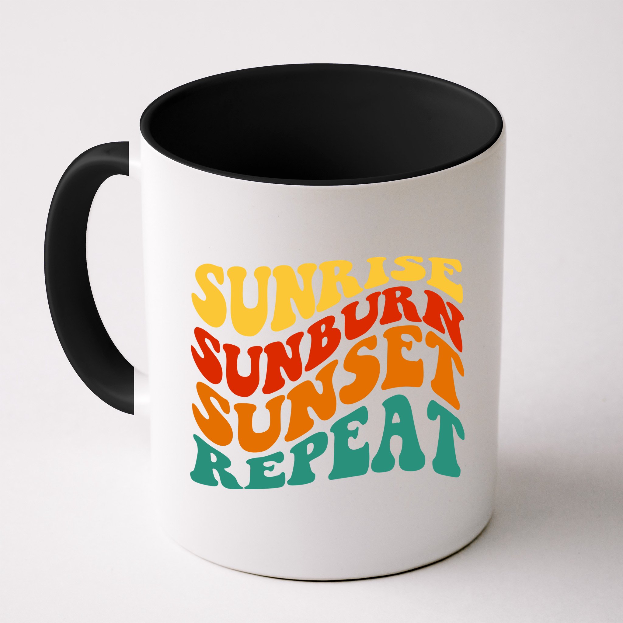 Sunrise Sunburn Sunset Repeat Retro Summer Mug