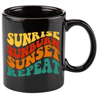 Sunrise Sunburn Sunset Repeat Retro Summer 11oz C Handle Ceramic Mug