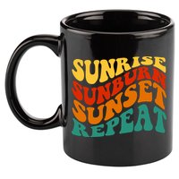 Sunrise Sunburn Sunset Repeat Retro Summer 11oz C Handle Ceramic Mug