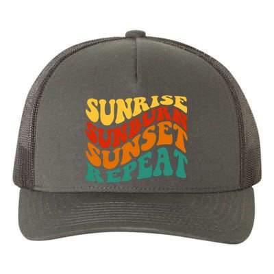 Sunrise Sunburn Sunset Repeat Retro Summer Yupoong Adult 5-Panel Trucker Hat