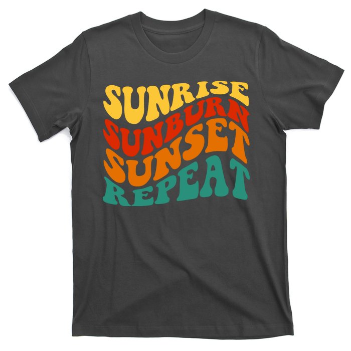 Sunrise Sunburn Sunset Repeat Retro Summer T-Shirt