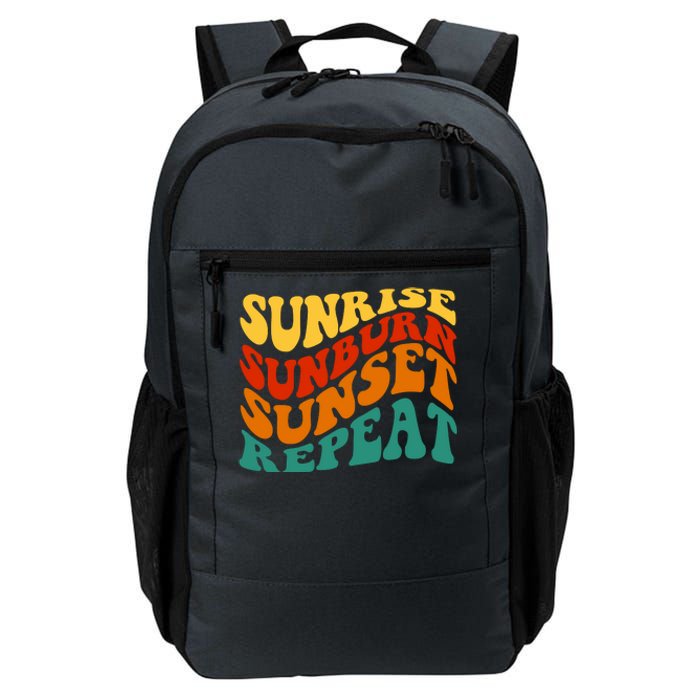 Sunrise Sunburn Sunset Repeat Retro Summer Daily Commute Backpack