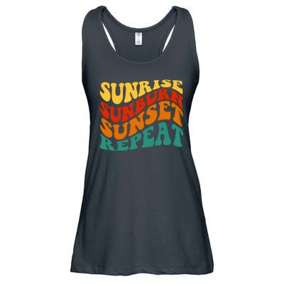 Sunrise Sunburn Sunset Repeat Retro Summer Ladies Essential Flowy Tank