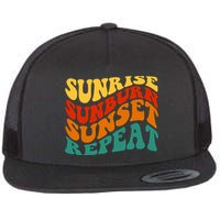 Sunrise Sunburn Sunset Repeat Retro Summer Flatbill Hat