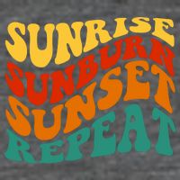 Sunrise Sunburn Sunset Repeat Retro Summer Flatbill Hat