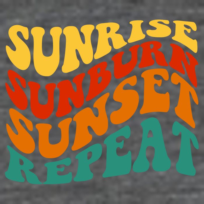Sunrise Sunburn Sunset Repeat Retro Summer Flatbill Hat