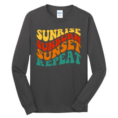 Sunrise Sunburn Sunset Repeat Retro Summer Tall Long Sleeve T-Shirt