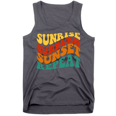 Sunrise Sunburn Sunset Repeat Retro Summer Tank Top