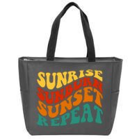 Sunrise Sunburn Sunset Repeat Retro Summer Zip Tote Bag