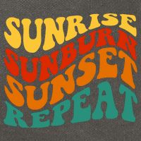Sunrise Sunburn Sunset Repeat Retro Summer Cotton Canvas Backpack