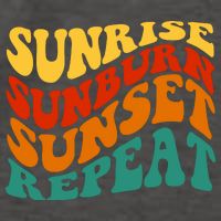 Sunrise Sunburn Sunset Repeat Retro Summer Vector Backpack