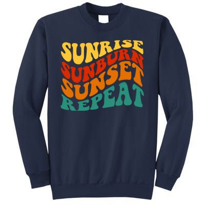 Sunrise Sunburn Sunset Repeat Retro Summer Sweatshirt