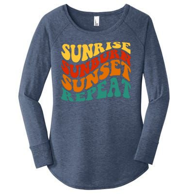 Sunrise Sunburn Sunset Repeat Retro Summer Women's Perfect Tri Tunic Long Sleeve Shirt