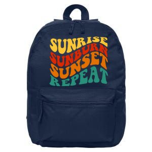 Sunrise Sunburn Sunset Repeat Retro Summer 16 in Basic Backpack