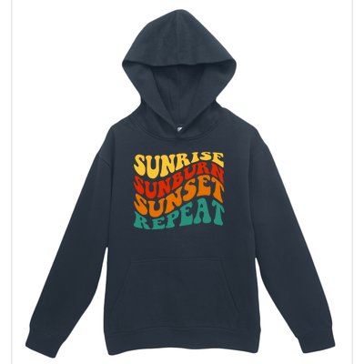 Sunrise Sunburn Sunset Repeat Retro Summer Urban Pullover Hoodie