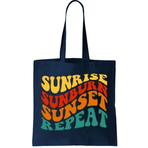 Sunrise Sunburn Sunset Repeat Retro Summer Tote Bag