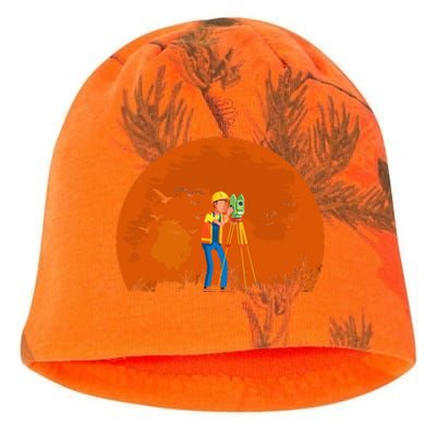 Surveyor Sunset Surveyor Surveying Cartographer Kati - Camo Knit Beanie