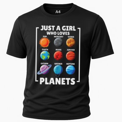 Solar Star System Space Science Just A Girl Who Loves Planet Cooling Performance Crew T-Shirt