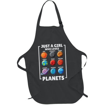 Solar Star System Space Science Just A Girl Who Loves Planet Full-Length Apron With Pockets