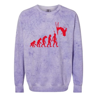 Skiing Skiing Skiers Winter Sports Evolution Gift Colorblast Crewneck Sweatshirt