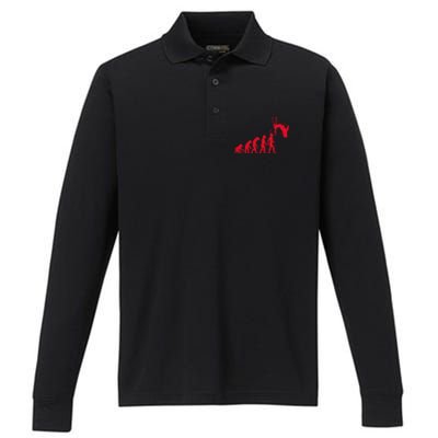 Skiing Skiing Skiers Winter Sports Evolution Gift Performance Long Sleeve Polo