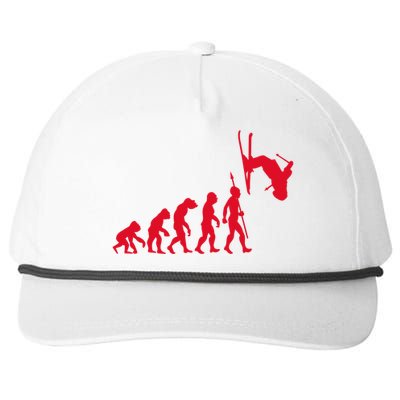 Skiing Skiing Skiers Winter Sports Evolution Gift Snapback Five-Panel Rope Hat