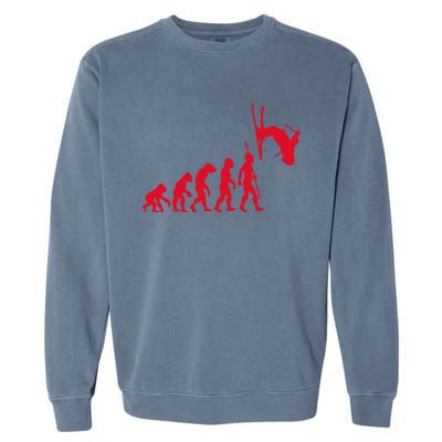 Skiing Skiing Skiers Winter Sports Evolution Gift Garment-Dyed Sweatshirt