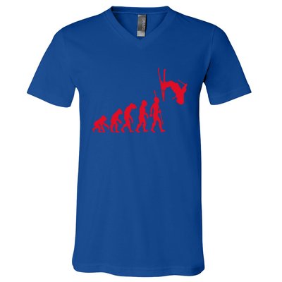 Skiing Skiing Skiers Winter Sports Evolution Gift V-Neck T-Shirt