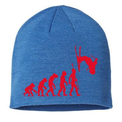 Skiing Skiing Skiers Winter Sports Evolution Gift Sustainable Beanie