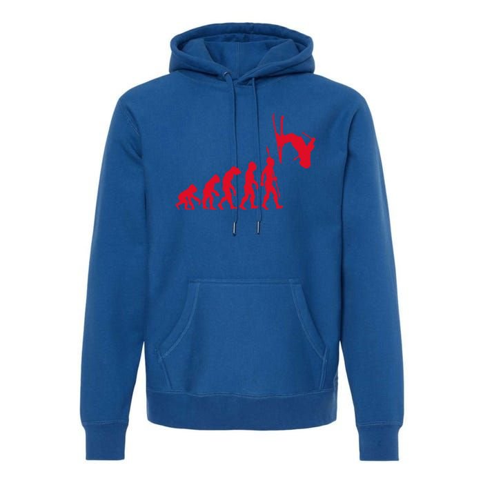 Skiing Skiing Skiers Winter Sports Evolution Gift Premium Hoodie