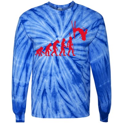 Skiing Skiing Skiers Winter Sports Evolution Gift Tie-Dye Long Sleeve Shirt