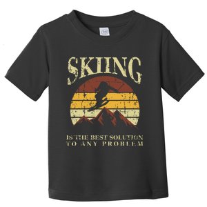 Skiing Ski Skiier Winter Sports Enthusiast Gag Outfit Toddler T-Shirt