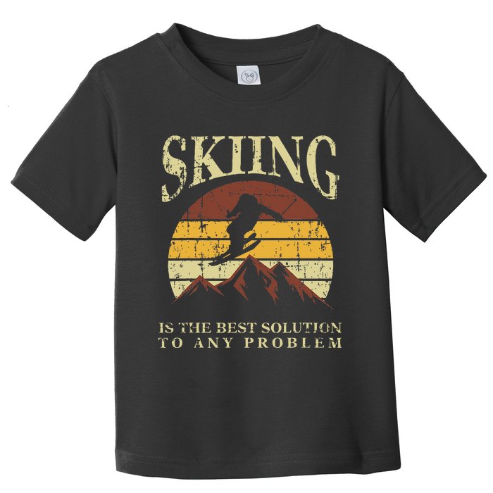 Skiing Ski Skiier Winter Sports Enthusiast Gag Outfit Toddler T-Shirt