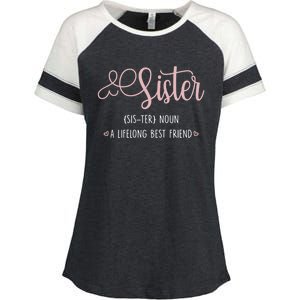 Sister Sibling Sister Definition A Lifelong Best Friend Cute Gift Enza Ladies Jersey Colorblock Tee