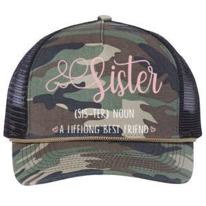 Sister Sibling Sister Definition A Lifelong Best Friend Cute Gift Retro Rope Trucker Hat Cap