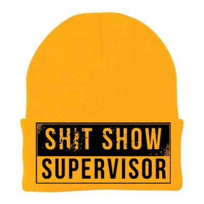 Shit Show Supervisor Funny Vintage Knit Cap Winter Beanie