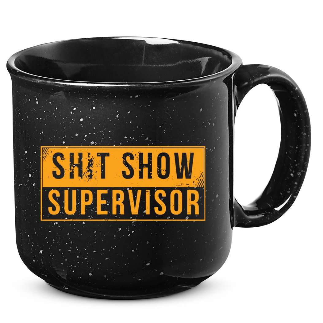 Shit Show Supervisor Funny Vintage 15oz Campfire Ceramic Mug