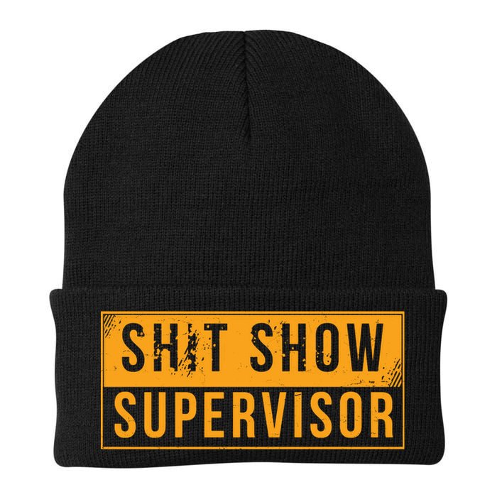 Shit Show Supervisor Funny Vintage Beanie