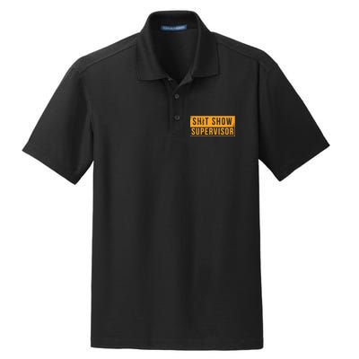 Shit Show Supervisor Funny Vintage Dry Zone Grid Polo