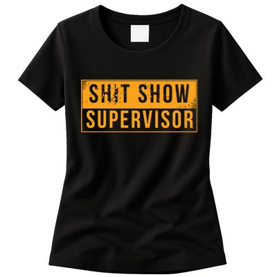 Shit Show Supervisor Funny Vintage Womens T-Shirt