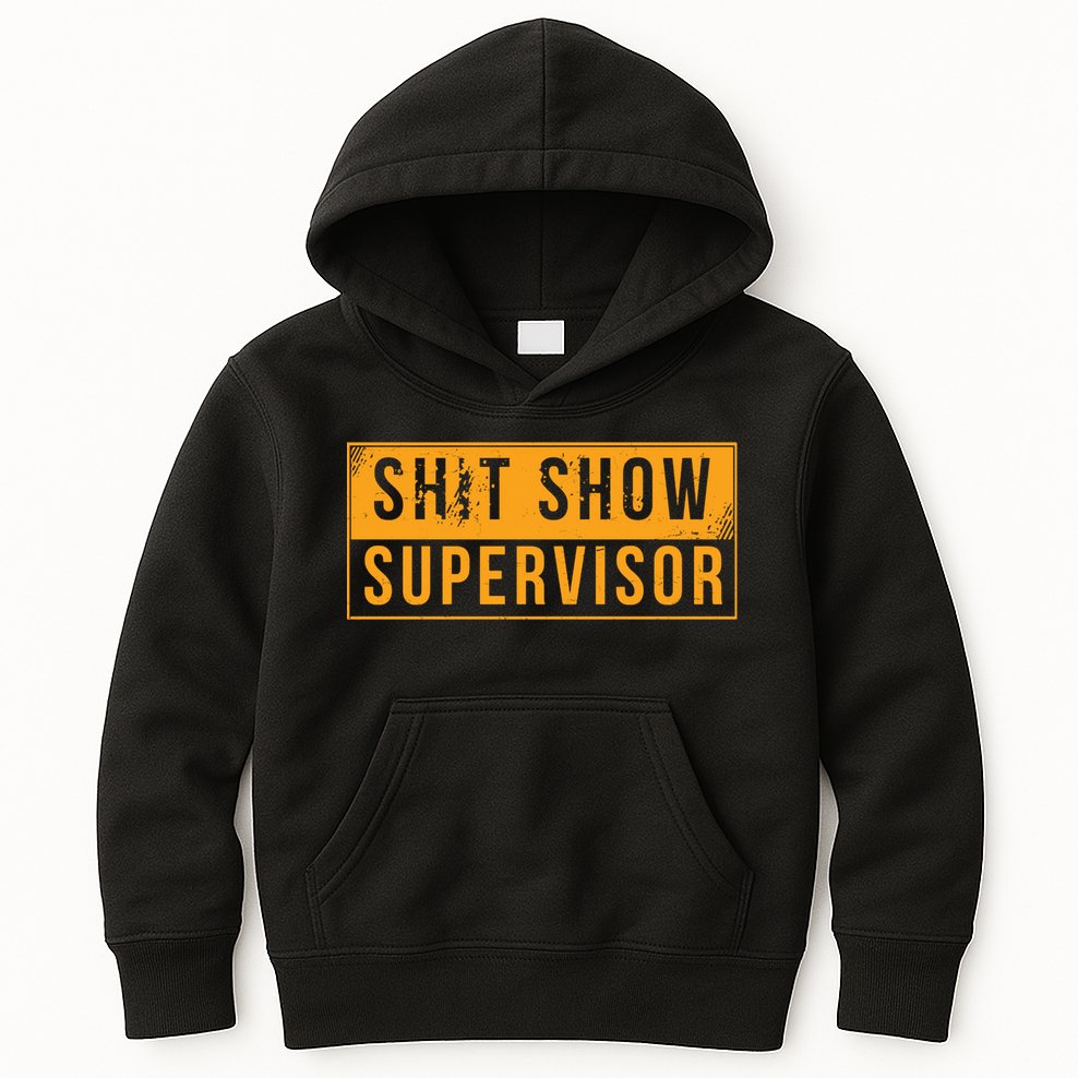 Shit Show Supervisor Funny Vintage Kids Hoodie