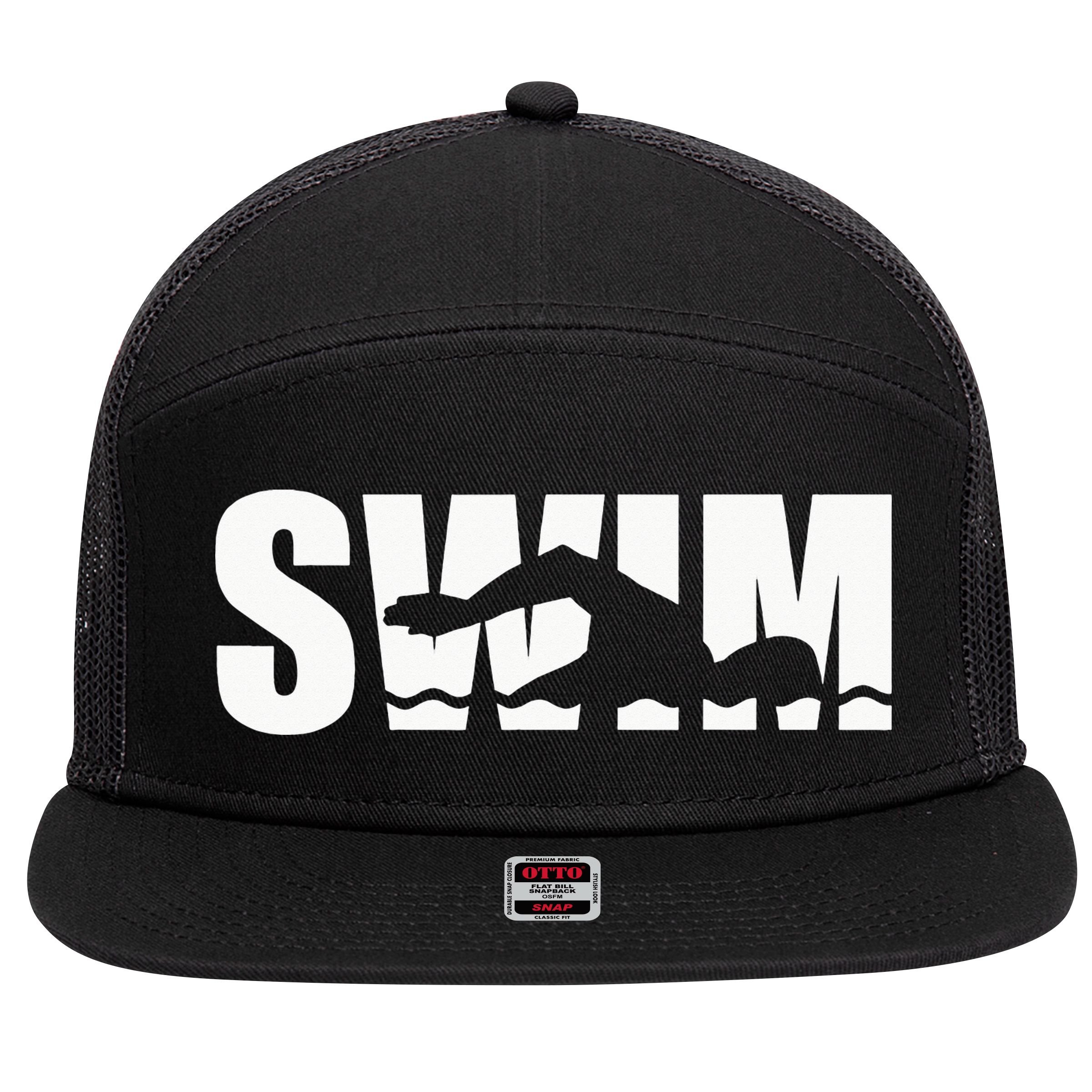 Swim swimmer 7 Panel Mesh Trucker Snapback Hat