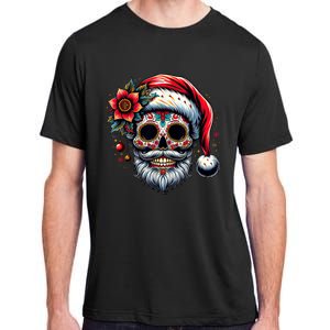 Santa Sugar Skull Mexican Calavera Christmas Adult ChromaSoft Performance T-Shirt