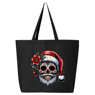 Santa Sugar Skull Mexican Calavera Christmas 25L Jumbo Tote