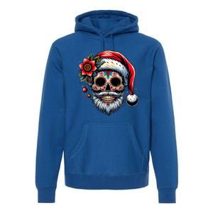 Santa Sugar Skull Mexican Calavera Christmas Premium Hoodie