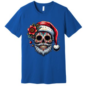 Santa Sugar Skull Mexican Calavera Christmas Premium T-Shirt