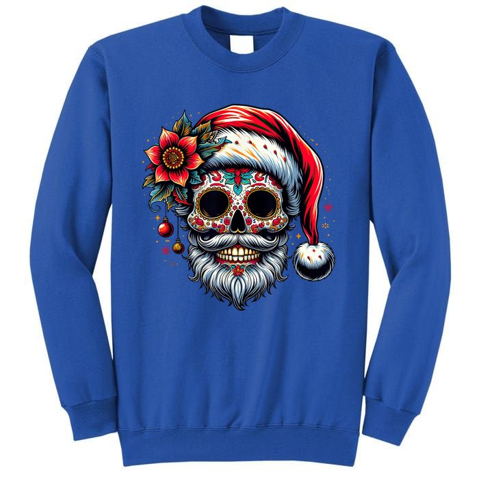 Santa Sugar Skull Mexican Calavera Christmas Tall Sweatshirt